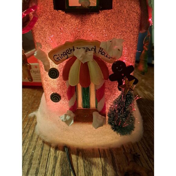 MerryBrite Fiber Optic Snow House Light Up Santa Reindeer Christmas Holiday 14" - Picture 3 of 12